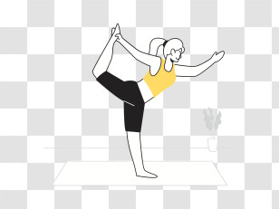 Cartoon - Woman In Yoga Pose Illustration Transparent PNG