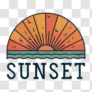 Sunset - Warm Sunset Logo Design Transparent PNG
