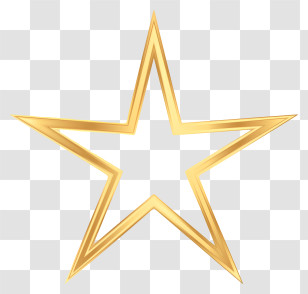 Gold Star - Golden Outlined Star Symbol Transparent PNG