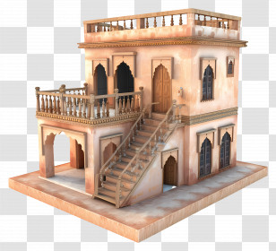 Old Indian House - Traditional House With Courtyard Design Transparent PNG