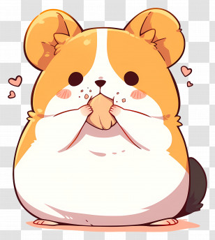 Cute Chubby Hamster - Chubby Cartoon Hamster Holding Snacks Transparent PNG