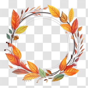 Thanksgiving Frame
 - Autumn Leaf Wreath Design Transparent PNG