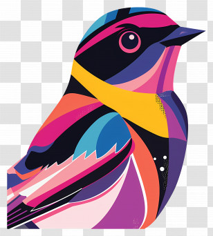 Bird - Vibrant Modern Art Bird Illustration Transparent PNG