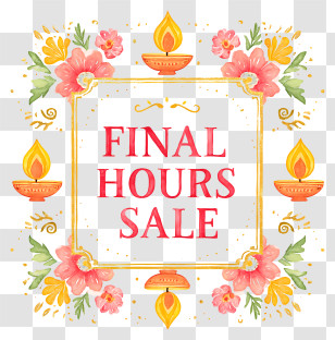 Diwali Final Hours Sale - Final Hours Sale Floral Frame Transparent PNG