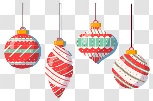Christmas Ornaments - Colorful Christmas Ornaments Transparent PNG