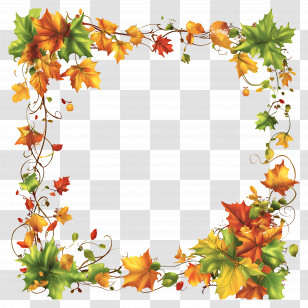 Fall Leaves Frame - Autumn Fall Leaves Frame For Seasonal Decoration Transparent PNG