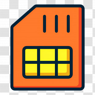 Phone Memory - Orange SIM Card Icon Transparent PNG