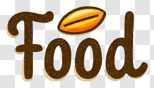 Food Logo - Food Text With Grain Illustration Transparent PNG