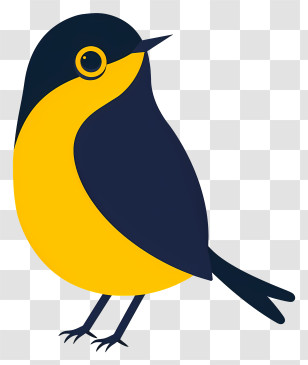 Cartoon Bird - Illustration Of A Yellow And Blue Bird Transparent PNG