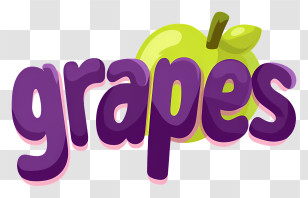 Grapes Logo - Grapes Playful Text Logo Transparent PNG