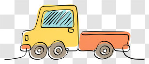 Yellow Toy Car - Cute Doodle Truck Transparent PNG
