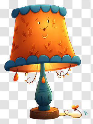 Cute Item - Smiling Orange Table Lamp Transparent PNG