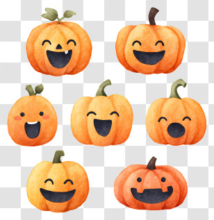 Halloween Spooky Carved Pumpkins - Happy Pumpkin Faces For Halloween Transparent PNG