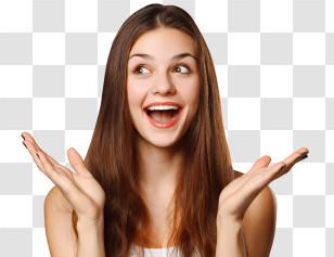 Woman - Happy Woman With Long Hair Transparent PNG