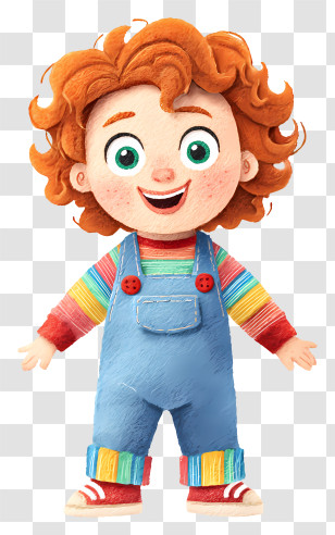 Cute Chucky - Smiling Red‑Haired Child Character Transparent PNG