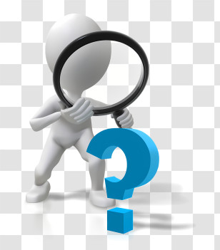 Stick Figure - Magnifying Glass On Blue Question Mark Transparent PNG