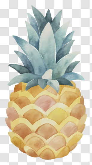 Cartoon - Watercolor Pineapple Design Transparent PNG