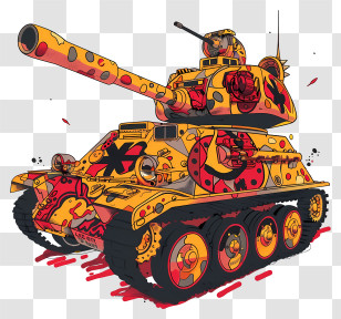 Cartoon Tank - Camouflage Tank Transparent PNG