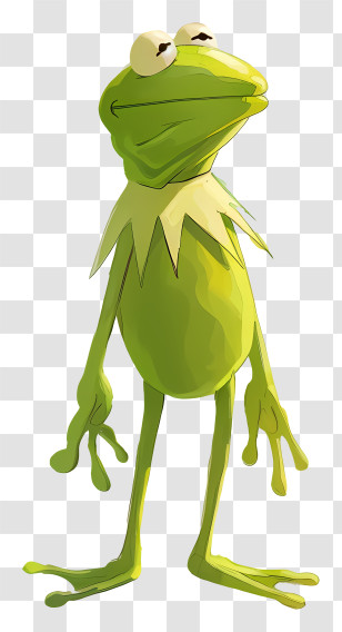 Kermit The Frog - Amusing Green Cartoon Frog Illustration Transparent PNG