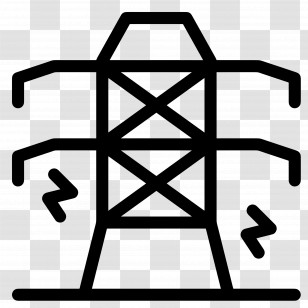 Electrical Transmission - Black Electric Tower Transparent PNG