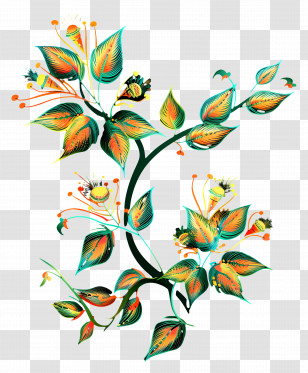 Line Art - Colorful Artistic Plant Transparent PNG