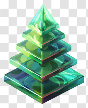 Green Glass Structure - Green Glossy Pyramid Stack Design Transparent PNG