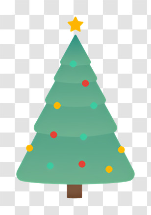 Christmas Tree - Simple Festive Christmas Tree With Star Transparent PNG