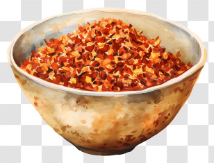 Chilli Flakes Powder - Organic Rustic Bowl Of Chili Flakes Transparent PNG
