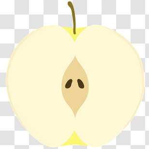 Icon - Minimal Apple Half Illustration Transparent PNG