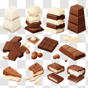 International Chocolate Day - Assorted Chocolate Variety Illustration Transparent PNG