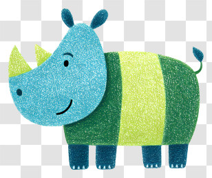 Adorable Rhinoceros - Colorful Rhinoceros Transparent PNG