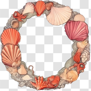 Seashell Frame
 - Seashell Wreath Decoration Transparent PNG