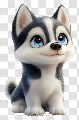 Dog Husky - Cute Husky Cartoon Illustration Transparent PNG