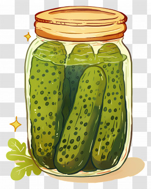 Cute Pickle - Jar Of Pickles In Cartoon Style Transparent PNG