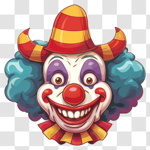 Clown - Cheerful Clown Face Illustration With Bright Colors Transparent PNG