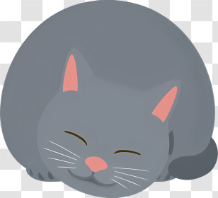 Gray Cat - Sleeping Gray Cat Cartoon Transparent PNG
