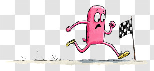 Finish Line - Running Cartoon Character Transparent PNG