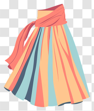 Skirt - Striped Colorful Skirt Transparent PNG