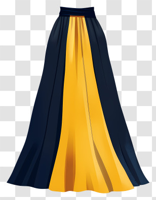 Skirt - Elegant Blue And Yellow Maxi Skirt Illustration Transparent PNG