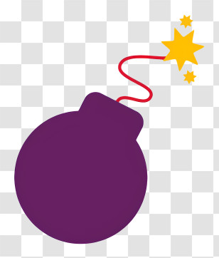 Timer Bomb - Purple Bomb With Lit Fuse Transparent PNG