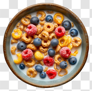 Cereal Bowl - Healthy Breakfast Bowl With Fruits And Cereal Transparent PNG