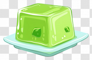 Gelatin Dessert - Delicious Green Jelly Dessert Transparent PNG