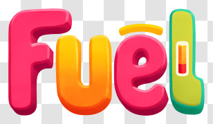 Fuel Logo - Colorful 3D Fuel Text Transparent PNG