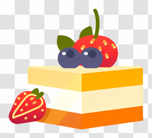 Dessert - Delicious Fruit Cake Transparent PNG