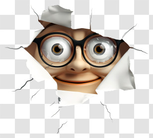 Funny Face - Cartoon Face With Glasses Transparent PNG