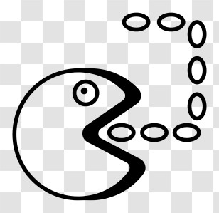 Pacman Logo - Black Pac-Man With Dots Transparent PNG