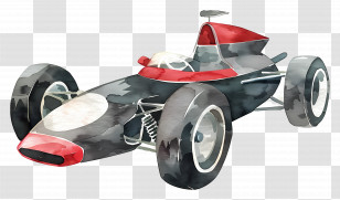 Race Car - Vintage Race Car Watercolor Painting Transparent PNG