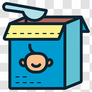 Baby Food - Baby Food Box With Spoon Transparent PNG