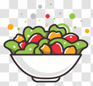Cartoon Salad - Bowl Of Fresh Salad Illustration Transparent PNG