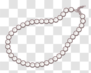 Cartoon - Elegant Pearl Necklace Transparent PNG
